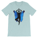 Yoga Pose with Butterfly Background Yoga Lovers Graphic Design T-Shirt - TreasureNoni