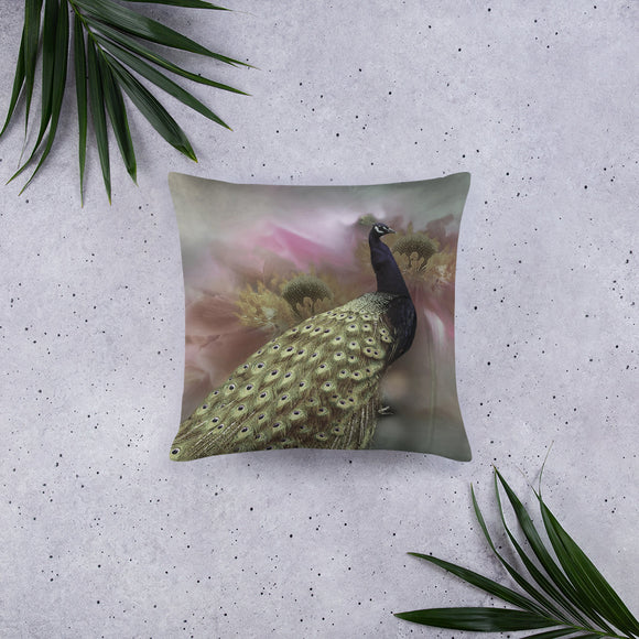 Peacock Throw Pillow, Peacock Design Throw Pillow, Peacock Home Decor - TreasureNoni