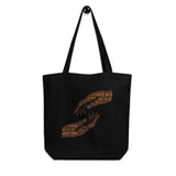 Join Hands Work With and Support Others Motivational Typography Eco Tote Bag - TreasureNoni