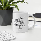 Music Is My Religion Coffee Mug, Music Lover Mug, Music Lover's Gift for Music Teacher Gift For Musician - TreasureNoni