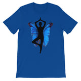 Yoga Pose with Butterfly Background Yoga Lovers Graphic Design T-Shirt - TreasureNoni