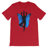 Yoga Pose with Butterfly Background Yoga Lovers Graphic Design T-Shirt - TreasureNoni