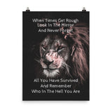 Inspirational Motivational Animal Theme Lion Poster - TreasureNoni
