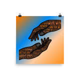 Join Hands Work With and Support Others Motivational Typography Poster - TreasureNoni
