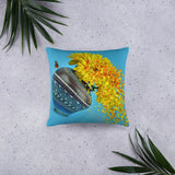 Floral Throw Pillow, Yellow Throw Pillow, Floral Design Throw Pillow, Colorful Throw Pillow - TreasureNoni