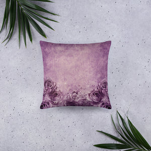 Floral Design Throw Pillows, Purple Floral Design Throw Pillow - TreasureNoni