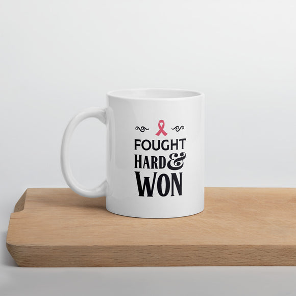 Breast Cancer Survivor Mug, Breast Cancer Pink Ribbon Mug - TreasureNoni
