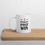 Breast Cancer Survivor Mug, Breast Cancer Pink Ribbon Mug - TreasureNoni