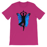 Yoga Pose with Butterfly Background Yoga Lovers Graphic Design T-Shirt - TreasureNoni