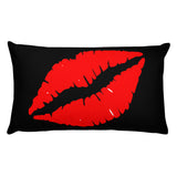 Red LIps Kiss Throw Pillow - TreasureNoni