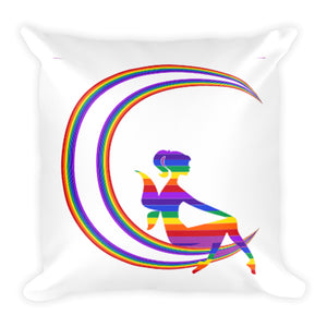 Square Pillow With Rainbow Fairy - TreasureNoni