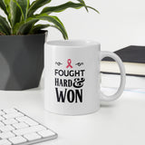 Breast Cancer Survivor Mug, Breast Cancer Pink Ribbon Mug - TreasureNoni