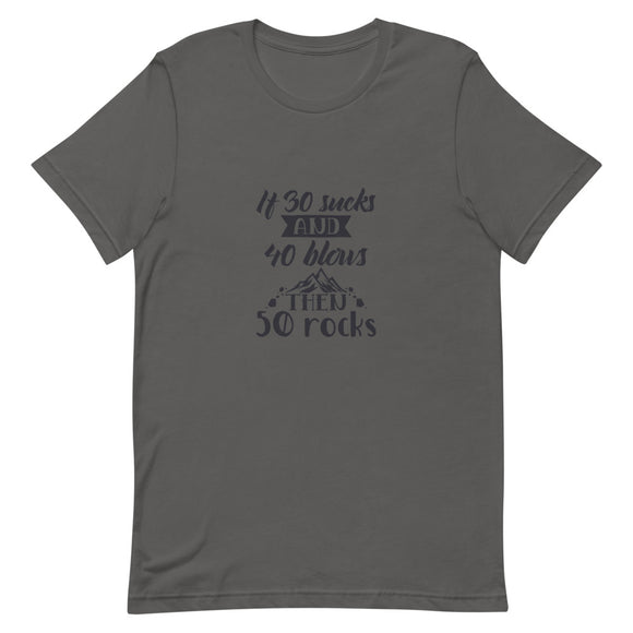 50th Birthday Shirt, 50 Rocks Birthday T-Shirt, 50 Years Old Short-Sleeve Unisex T-Shirt - TreasureNoni