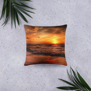 Sunset Design Decorative Pillow, Beach Throw Pillow - TreasureNoni