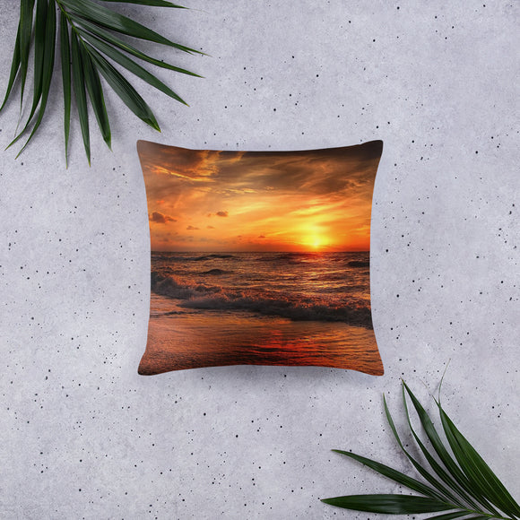 Sunset Design Decorative Pillow, Beach Throw Pillow - TreasureNoni