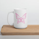 Cancer Mug. Breast Cancer Mug. Cancer Coffee/Tea Mug. Pink Butterfly Breast Cancer Mug - TreasureNoni