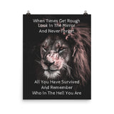 Inspirational Motivational Animal Theme Lion Poster - TreasureNoni