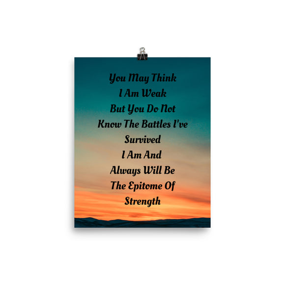 Inspirational Wall Art, Strength Quote Poster, Survivor Quote - TreasureNoni