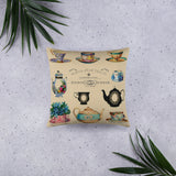 Tea Cup Throw Pillow, Tea Cup Decorative Pillow - TreasureNoni