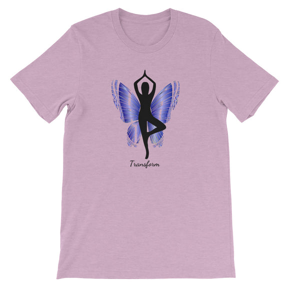 Yoga Lovers Butterfly T-Shirt Inspiration Transformation and Growth Graphic T-Shirt For Women - TreasureNoni