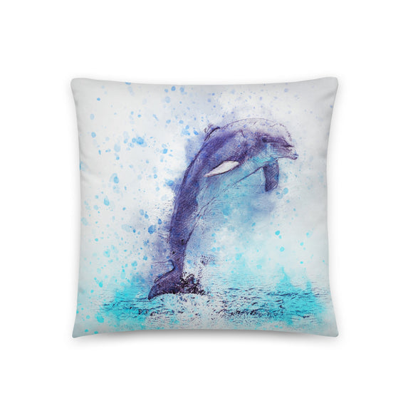 Dolphin Throw Pillow, Dolphin Home Decor, Mammal Designs - TreasureNoni
