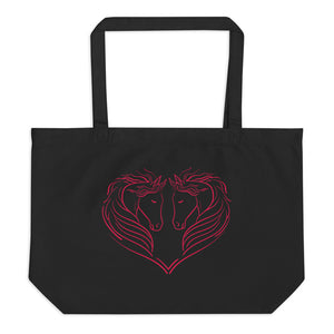 Horse Lover, Horse Owner Gift, Animal Inspired Large organic tote bag - TreasureNoni