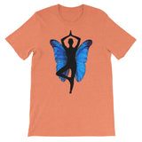 Yoga Pose with Butterfly Background Yoga Lovers Graphic Design T-Shirt - TreasureNoni